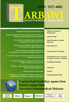 					View Vol. 2 No. 01 (2017): TARBAWI: JURNAL  PENDIDIKAN AGAMA ISLAM
				