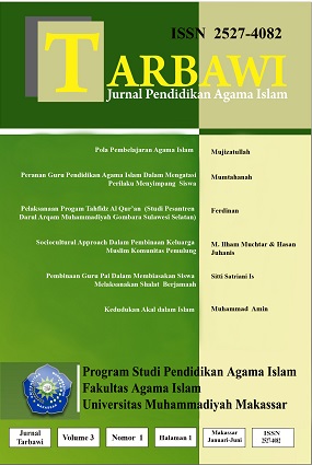 					View Vol. 3 No. 01 (2018): TARBAWI: JURNAL  PENDIDIKAN AGAMA ISLAM
				