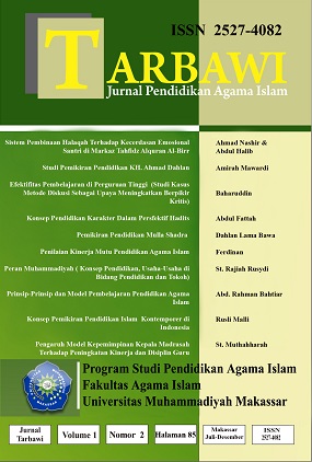 					View Vol. 1 No. 2 (2016): TARBAWI: JURNAL  PENDIDIKAN AGAMA ISLAM
				