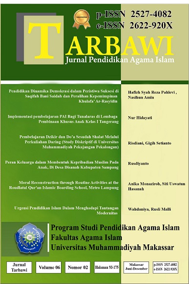 					View Vol. 8 No. 01 (2023): TARBAWI: JURNAL PENDIDIKAN AGAMA ISLAM
				